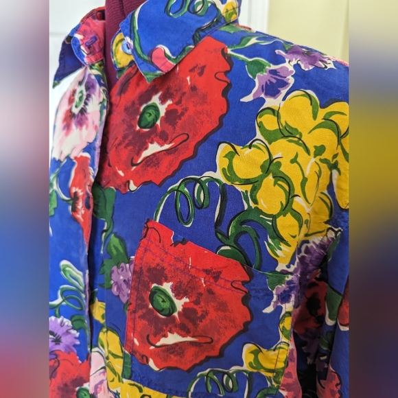 Vintage 80s Oversized Silk Shirt Med - Picture 2 of 4